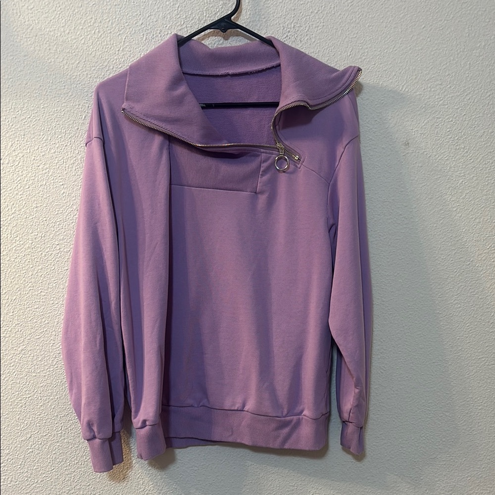 No Brand Purple Quarter-Zip Pullover